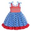 July 4 Independence Day Birthday Party Dress for Girls Tutu Tulle Princess Dress Toddler Girls Confetti Dress Sleeveless Christmas Communion Sundress Navy Day Dress Red Blue Star 12-18 Months view 2