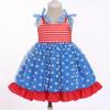 July 4 Independence Day Birthday Party Dress for Girls Tutu Tulle Princess Dress Toddler Girls Confetti Dress Sleeveless Christmas Communion Sundress Navy Day Dress Red Blue Star 12-18 Months view 3