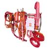 Designer Dual Tone Horse Driving Leather Harness for Single Horse cart with Stainless Steel Hardware (Full, Pink) view 1