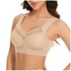 3 Pack Sexy Mesh Sports Bras for Women Plus Size Seamless Smoothing Bra Comfort Wireless Bralette No Wire Padded Bra view 2
