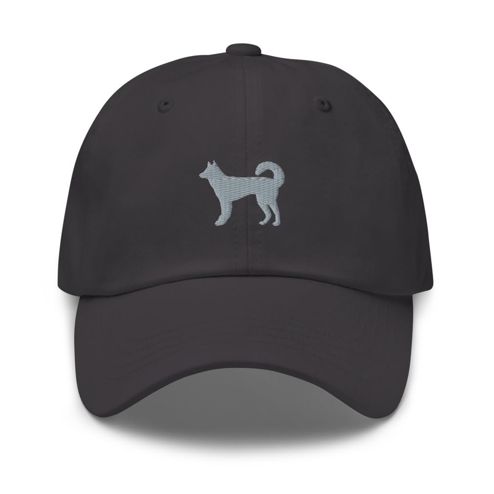 Alaskan Klee Kai hat, Embroidered Unisex Baseball Hat, Alaskan Klee Kai Gifts. Dark Grey