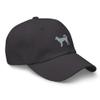 Alaskan Klee Kai hat, Embroidered Unisex Baseball Hat, Alaskan Klee Kai Gifts. Dark Grey view 2