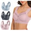 3 Pack Sexy Mesh Sports Bras for Women Plus Size Seamless Smoothing Bra Comfort Wireless Bralette No Wire Padded Bra view 1