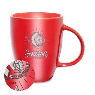 Rico Industries NHL Hockey Dallas Stars Sunburst 18oz Laser Engraved Ceramic Lustre Mug