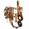 Designer 3 Tone Horse Driving Harness for a Single Horse Cart with Gorgeous Conchos (Full, Green) view 1