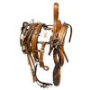 Designer 3 Tone Horse Driving Harness for a Single Horse Cart with Gorgeous Conchos (Full, Green) view 3