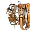 Designer 3 Tone Horse Driving Harness for a Single Horse Cart with Gorgeous Conchos (Full, Green) view 4