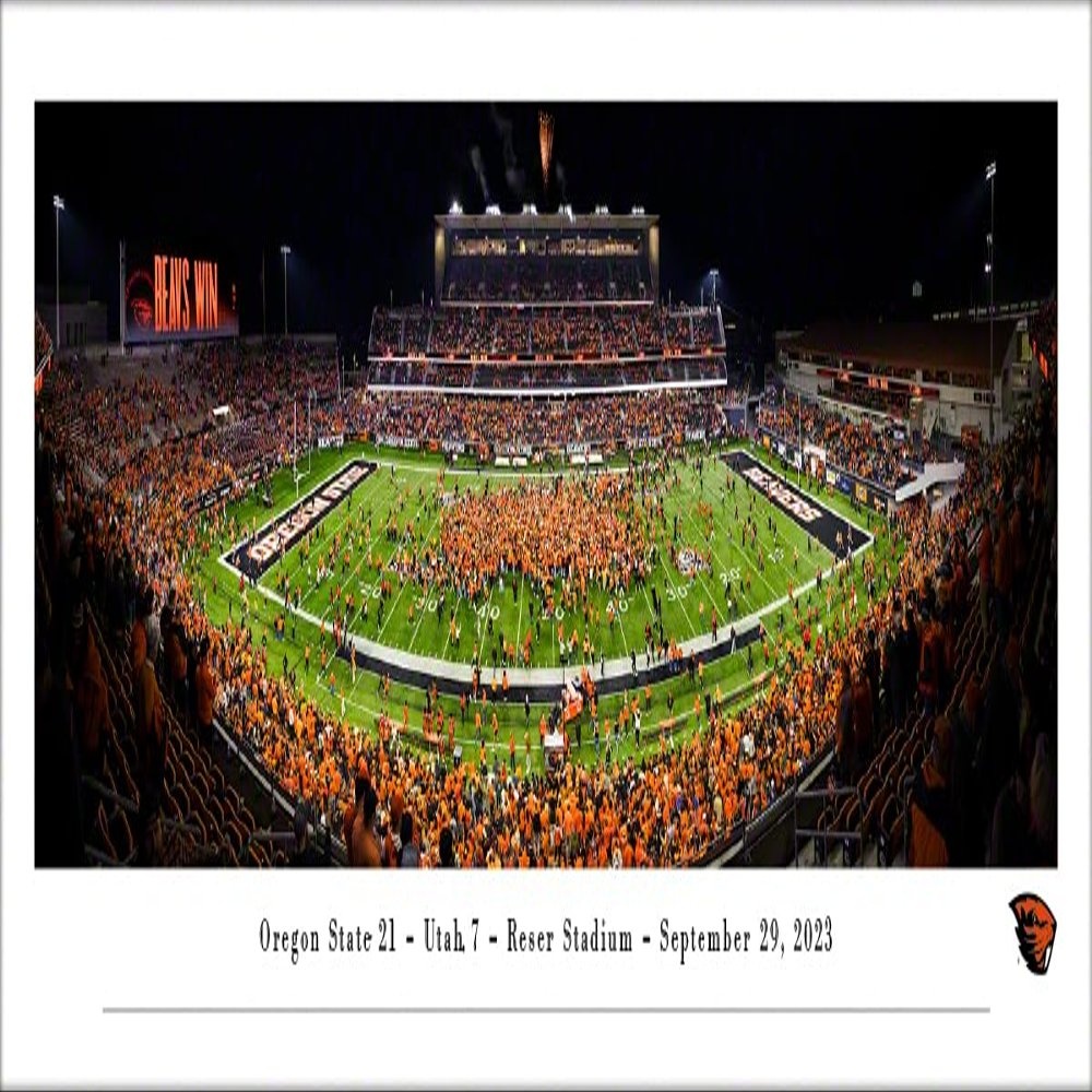 Oregon State Football, Storm the Field - Unframed 40 x 13.5 Poster by Blakeway Panoramas