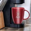 Rico Industries NCAA New Mexico State Aggies Sunburst Maroon 18oz Laser Engraved Ceramic Lustre Mug view 2