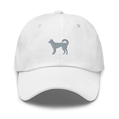 Alaskan Klee Kai hat, Embroidered Unisex Baseball Hat, Alaskan Klee Kai Gifts. White