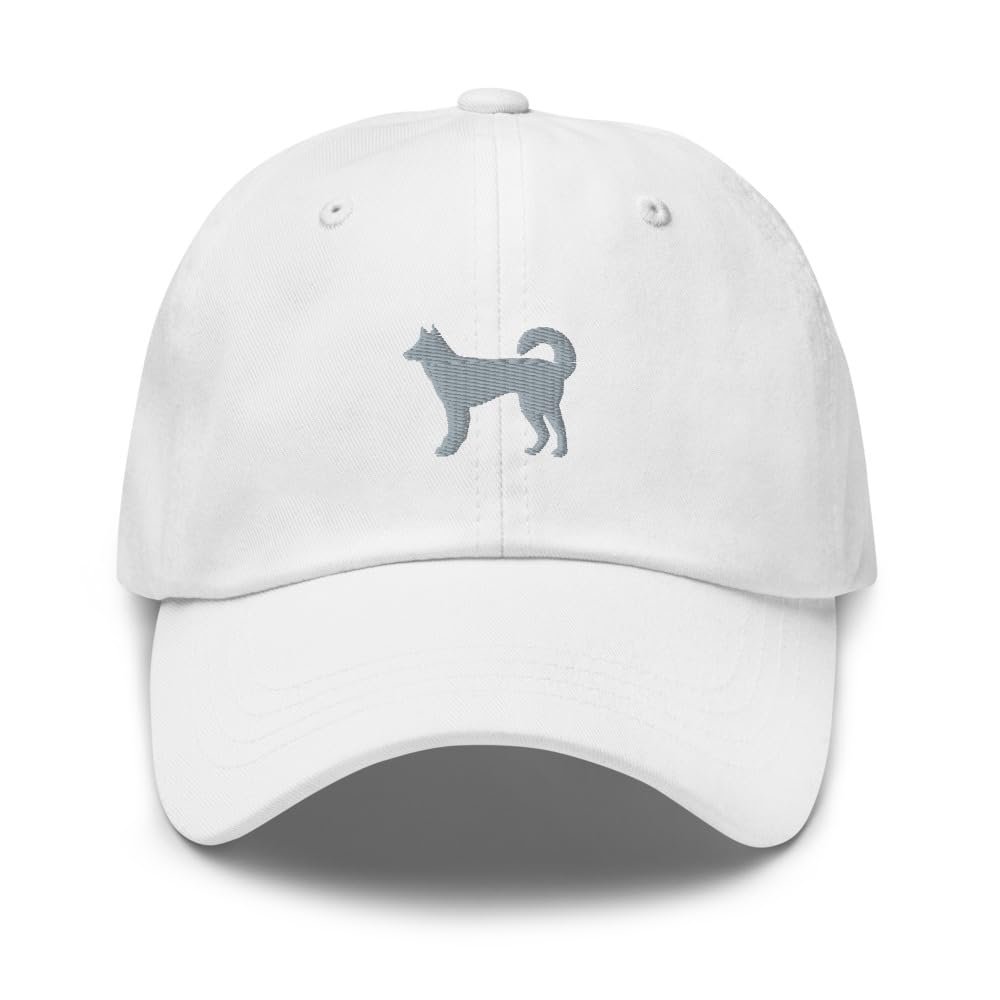 Alaskan Klee Kai hat, Embroidered Unisex Baseball Hat, Alaskan Klee Kai Gifts. White