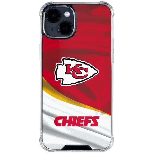 Skinit Clear Phone Case Compatible with iPhone 15 Plus - Officially Licensed NFL Kansas City Chiefs Design