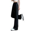 Black Wide-Leg Spring and Autumn Sports Pants Female Small Casual Narrow Straight Loose mop Sweatpants Summer Thin view 2