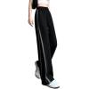 Black Wide-Leg Spring and Autumn Sports Pants Female Small Casual Narrow Straight Loose mop Sweatpants Summer Thin view 3