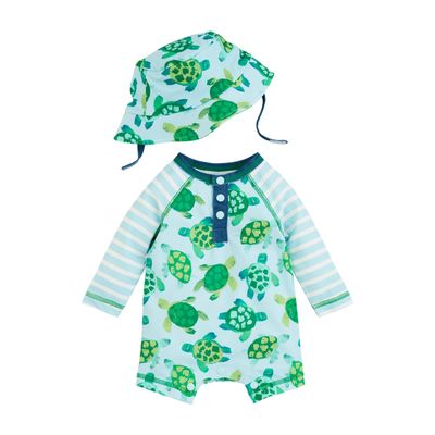 Mud Pie Unisex Kid's Standard Boys Turtle Swim One Piece