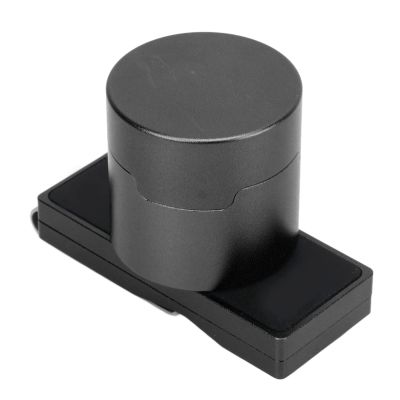 Dilwe Magnetic Billiard Chalk Holder, Aluminum Alloy Round Snooker Cue Chalk Box with Fixed Clip Portable Billiard Accessories (Black)
