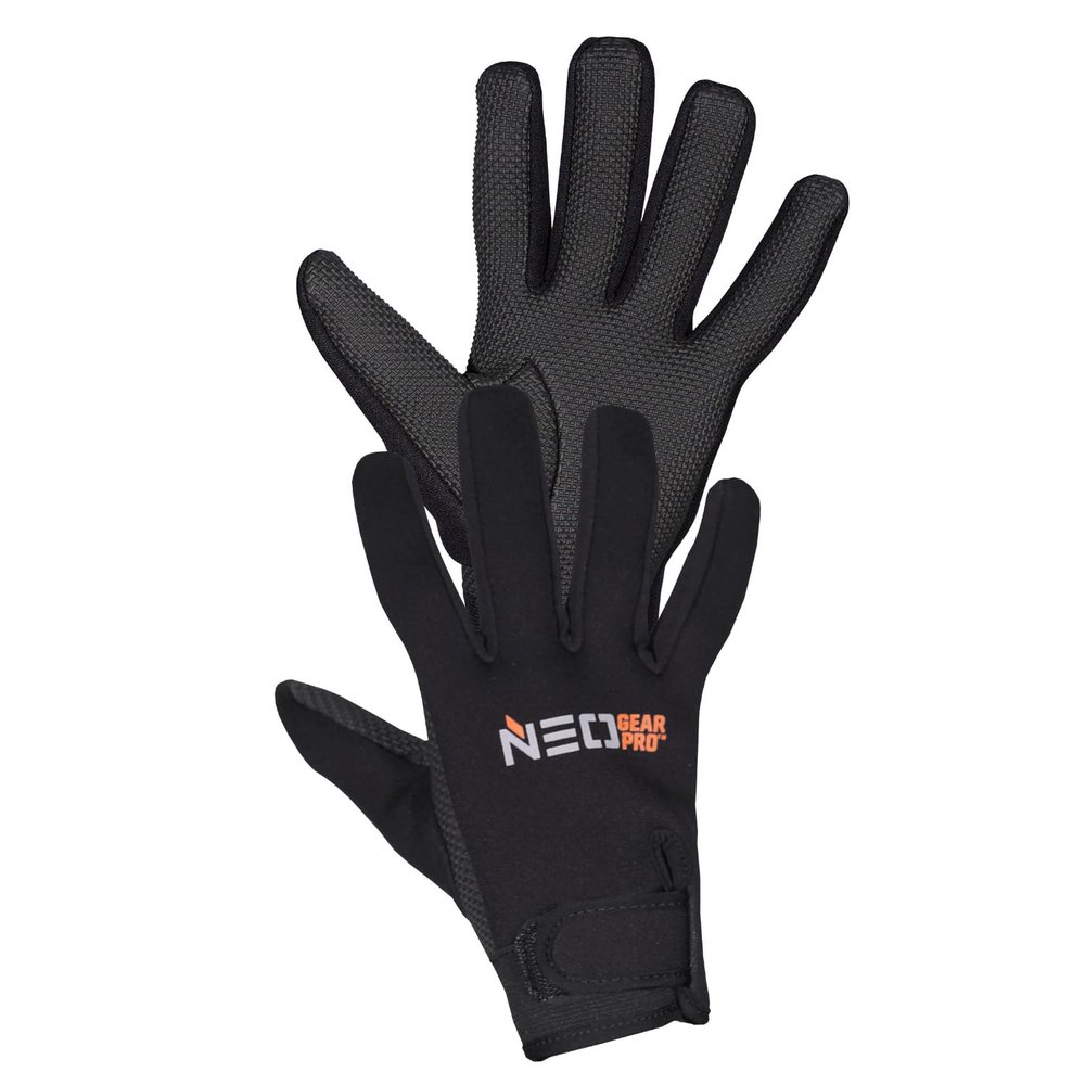 NEO GEAR PRO Operator Fleece Lining Glove | Black | Pair | Neoprene Material | Fully Windproof | Fleece Lining | Shark Skin Palm | 2 mm Thickness | (Large)