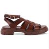 Aqua College Womens Hannah Buckle Strappy Sandals Brown 11 Medium (B,M) view 3