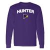 AL03 - Hunter College Hawks Arch Logo Long Sleeve T Shirt - Large - Purple view 1