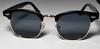 Black Retro Half Frame Sunglasses for Men and Women, Vintage view 2