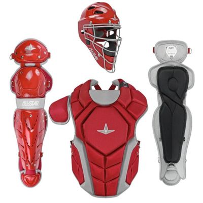 All-Star Top Star Series Baseball Catching Equipment Kit, Meets NOCSAE Standard - Ages 9 to 12, Scarlet Red