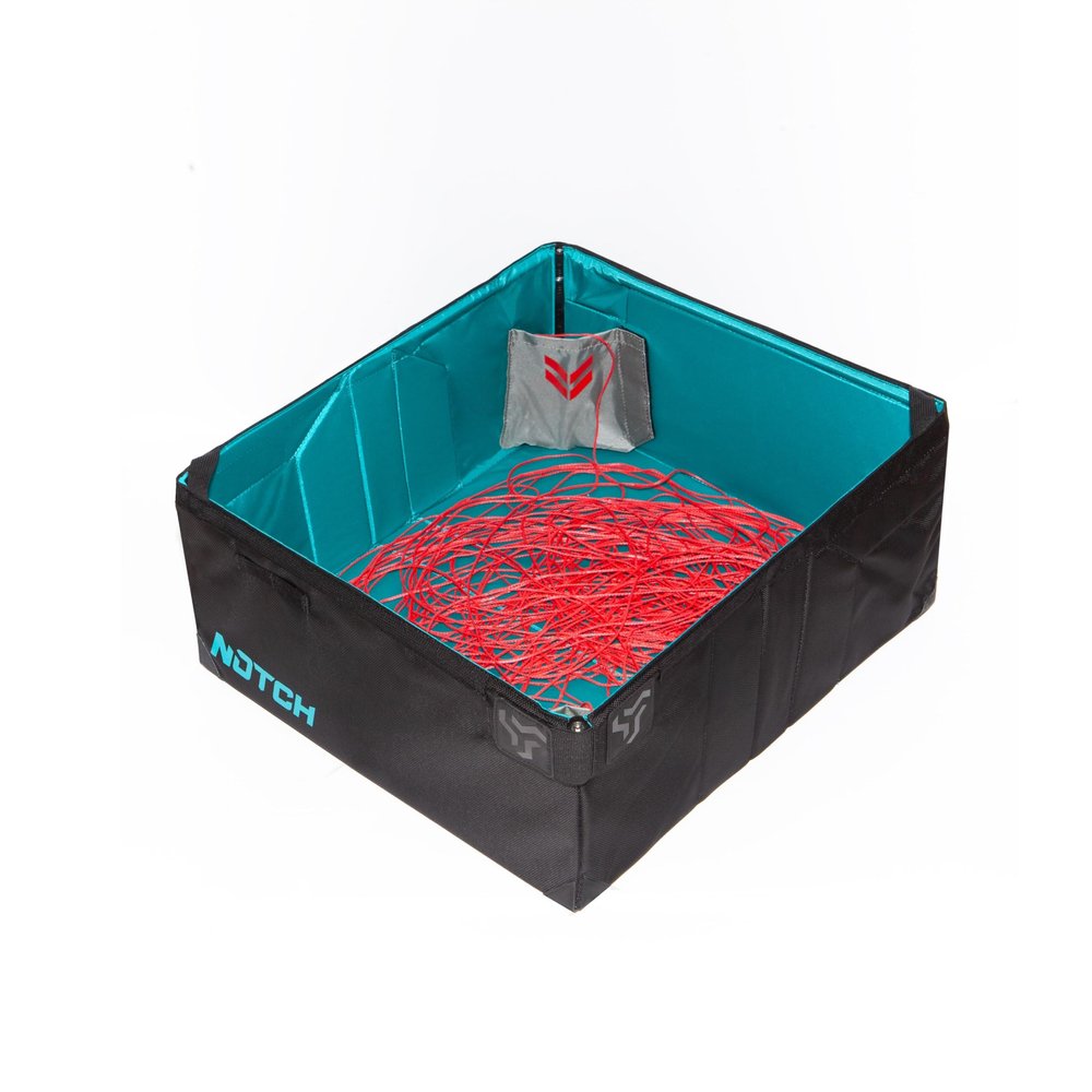 Notch Throwline Folding Popbox Holds 2 Throwbags and Throwline, Color-Coded Inner Pockets, Spring-Loaded Corners, Pinch, Press and Fold Closure, Carry Handle, Aluminum Buckle (99445)