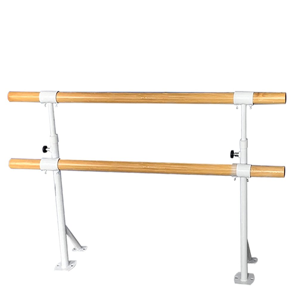 Portable Double Ballet Barre Adjustable Height Gymnastics Bar Freestanding Stretch Bar for Dance Exercise with Non-Slip Feet