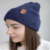 Beanies & Knit Hats, Made in USA by HAAKWEAR, Premium Acrylic Knit Cuffed Beanie, Winter Hat, Unisex Cap Denim Blue view 2