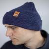Beanies & Knit Hats, Made in USA by HAAKWEAR, Premium Acrylic Knit Cuffed Beanie, Winter Hat, Unisex Cap Denim Blue view 3