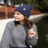 Beanies & Knit Hats, Made in USA by HAAKWEAR, Premium Acrylic Knit Cuffed Beanie, Winter Hat, Unisex Cap Denim Blue view 4