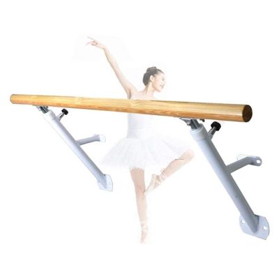 Wall Mounted Ballet Barre Stick, Height Adjustable Solid Wood Dance Pole, Jazz Fitness Ballet Bar for Home and Studio (Color : White, Size : 1 m) (White 1.5 m)