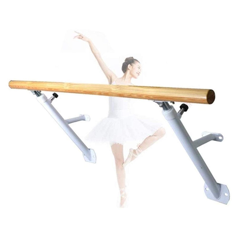 Wall Mounted Ballet Barre Stick, Height Adjustable Solid Wood Dance Pole, Jazz Fitness Ballet Bar for Home and Studio (Color : White, Size : 1 m) (White 1.5 m)