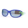 SA106 Boys Color Mirror T-Rex Dinosaur Print Arm Oval Sport Sunglasses Blue - Blue Mirror view 1