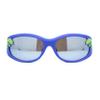 SA106 Boys Color Mirror T-Rex Dinosaur Print Arm Oval Sport Sunglasses Blue - Blue Mirror view 2