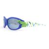 SA106 Boys Color Mirror T-Rex Dinosaur Print Arm Oval Sport Sunglasses Blue - Blue Mirror view 3