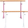 Ballet Bar, White/Pink Stand Ballet Bar with Wooden Wooden Handle Adjustable Dance Bar for Stretching, Gymnastics, Training (White 100CM) (White 150CM) (White 100CM) view 1