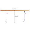 Ballet Bar, White/Pink Stand Ballet Bar with Wooden Wooden Handle Adjustable Dance Bar for Stretching, Gymnastics, Training (White 100CM) (White 150CM) (White 100CM) view 2