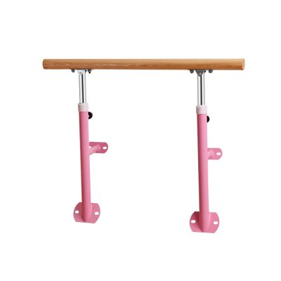 Stable Fixed Ballet Barre Wall-Mounted Solid Wood Dancing Practice Stick Height Adjustable Fitness Ballet Pole for Girls (Pink 1 m)