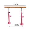 Stable Fixed Ballet Barre Wall-Mounted Solid Wood Dancing Practice Stick Height Adjustable Fitness Ballet Pole for Girls (Pink 1 m) view 2