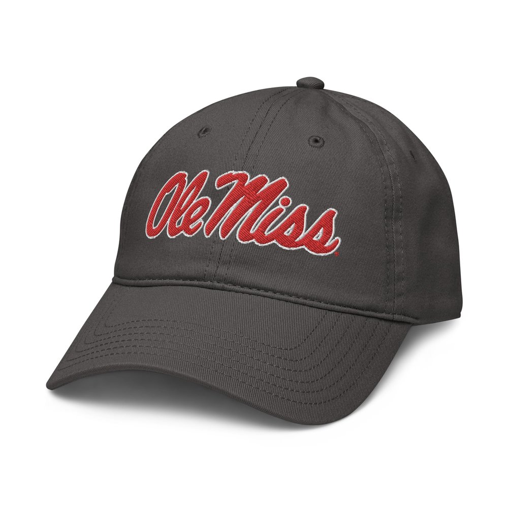 Elite Authentics Adult Unisex Grey Ole Miss Rebels Adjustable Baseball Cap