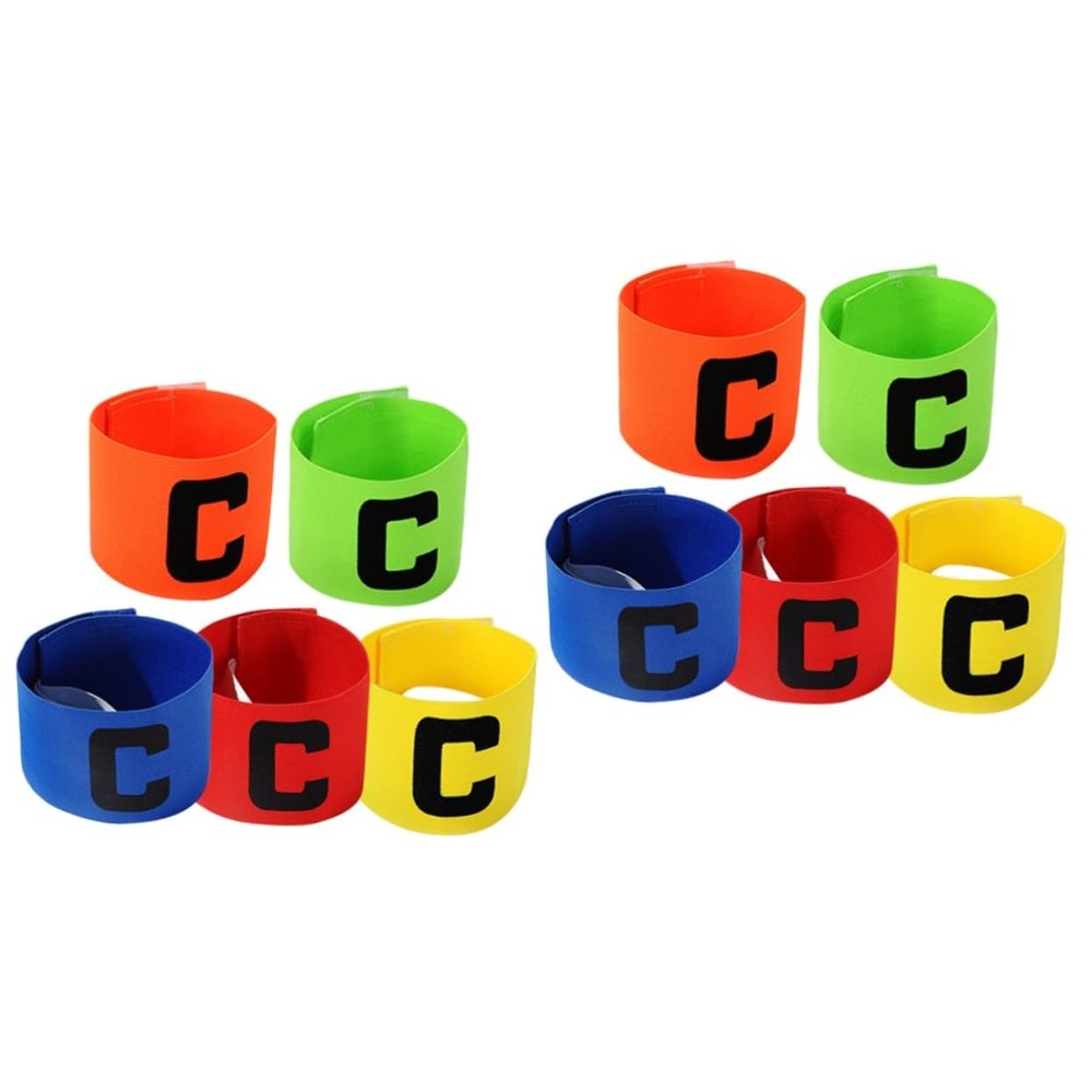 VANZACK 10pcs Elastic Soccer Captain Armbands Wear-Resistant Arm Bands for Football Basketball Comfortable Non- Design Lightweight Easy to Store for Team Competitions