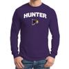 AL03 - Hunter College Hawks Arch Logo Long Sleeve T Shirt - Small - Purple view 2