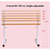Solid Wood Single Layer Barre Bar, Indoor Wall Mount Dance Stick, Height Adjustable Ballet Barre for Studio Exercise view 2