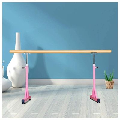 Portable Dance Stick, Home Ballet Bar, Adults Kids Freestanding Ballet Barre Stretching Adjustable Equipment (Pink 1 m)