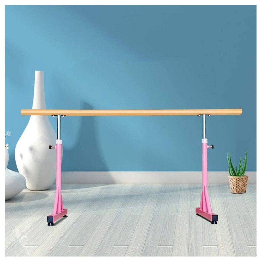 Portable Dance Stick, Home Ballet Bar, Adults Kids Freestanding Ballet Barre Stretching Adjustable Equipment (Pink 1 m)