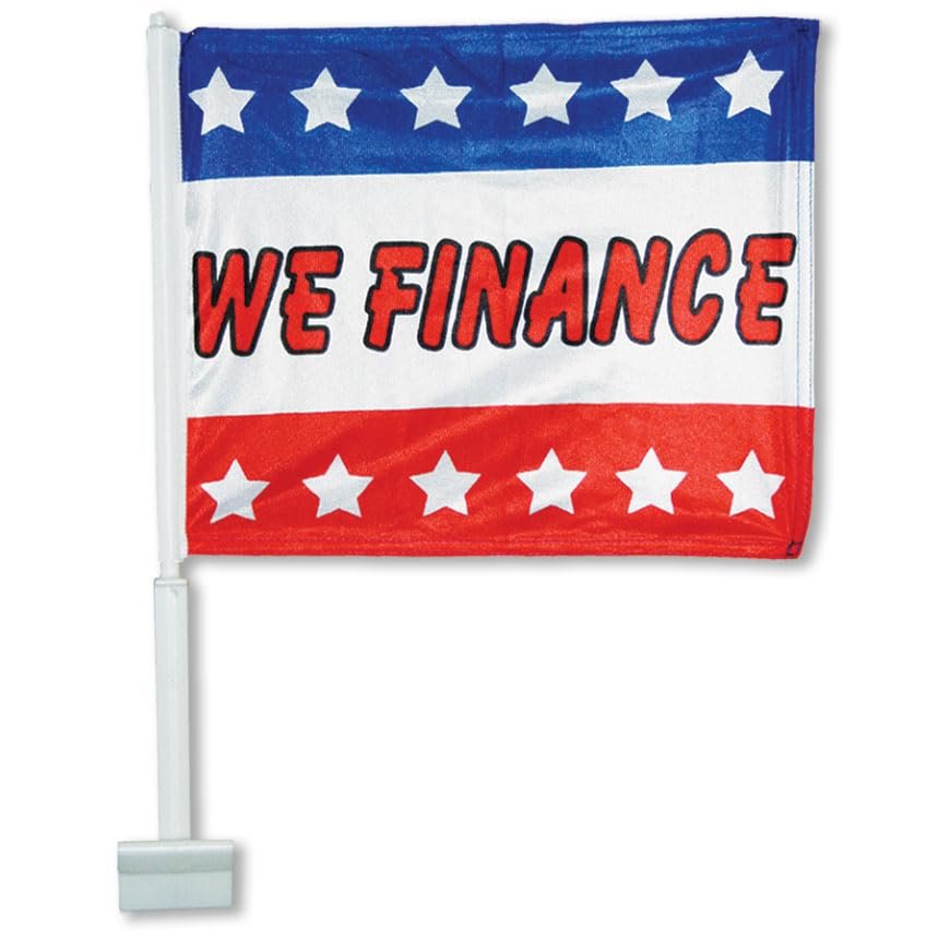 Premium Clip On Window Flags (We Finance w/Stars)