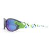 SA106 Boys Color Mirror T-Rex Dinosaur Print Arm Oval Sport Sunglasses Grey - Teal Mirror view 3