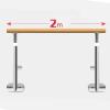 Dance Bar, Ballet Bar, Ballet Bar, Dance Bar, for Children and Adults, Wall Floor Fixed Bar, Stainless Steel Ballet for Dance, Exercise (b 2m) (B 2m) (A (2M) EU) view 3