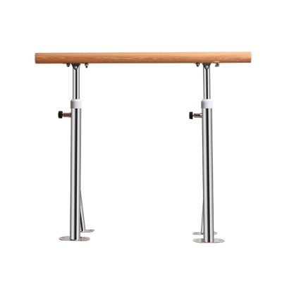 Floor-Standing Ballet Barre Adjustable Height Solid Wood Dancing Stretching Bar Fitness Training Ballet Stick in Home or Studio (Silver 1.5 m)