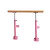 Wall-Mounted Ballet Barre, Height Adjustable Fitness Training Elastic Rod, Adults and Children Ballet Pole Equipment (Pink 1.5 m) view 1